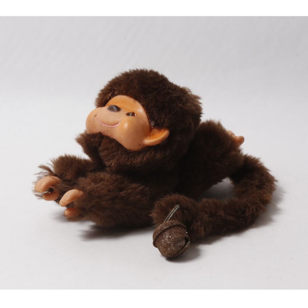 1970s Sekiguchi Monchhichi Brown Plush Hanging Monkey w a Bell ~ 260826-WH 1314